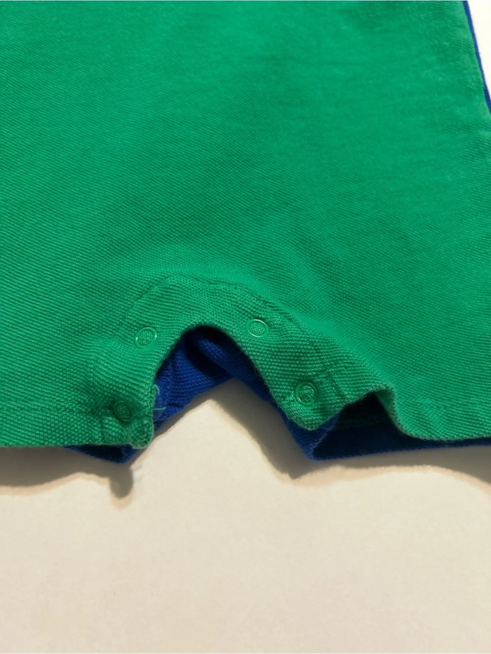 Ralph Lauren Green Polo Romper with Orange Pony